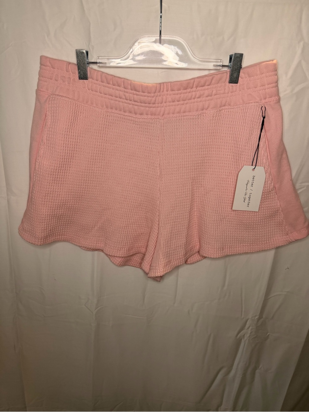 Women's Athletic Waffle Knit Shorts - Pink